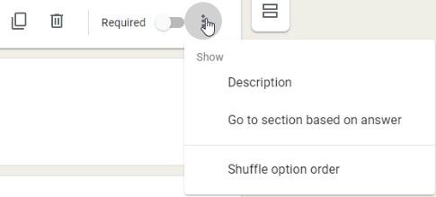 Question Settings in Google Forms