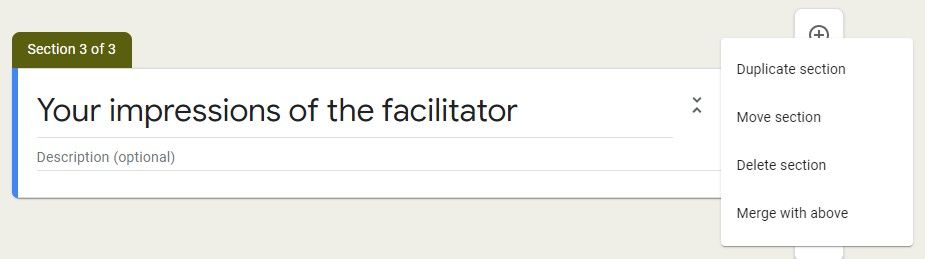Section in Google Forms