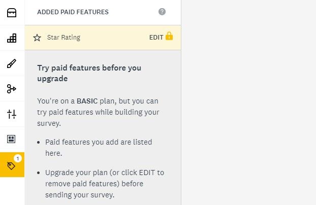 Paid features in SurveyMonkey