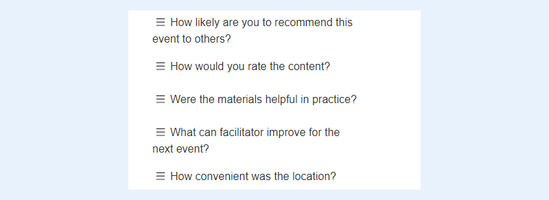 How to improve event evaluation form